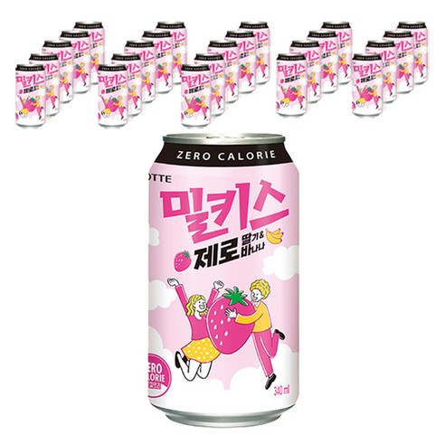 밀키스 제로 딸기바나나, 340ml