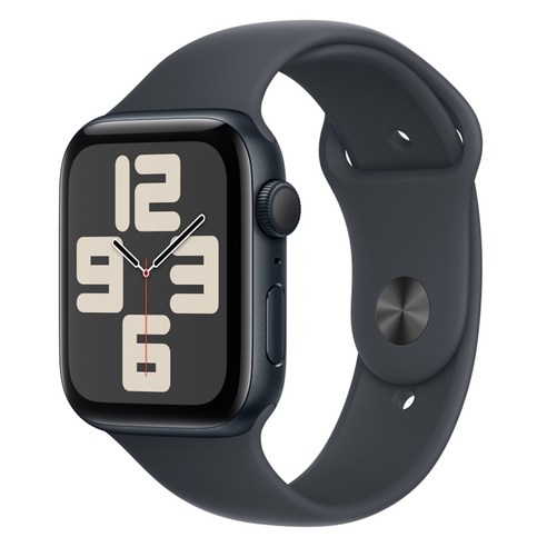 Apple 정품 2024 애플워치 SE 2세대 알루미늄 케이스, 44mm, GPS, 미드나이트